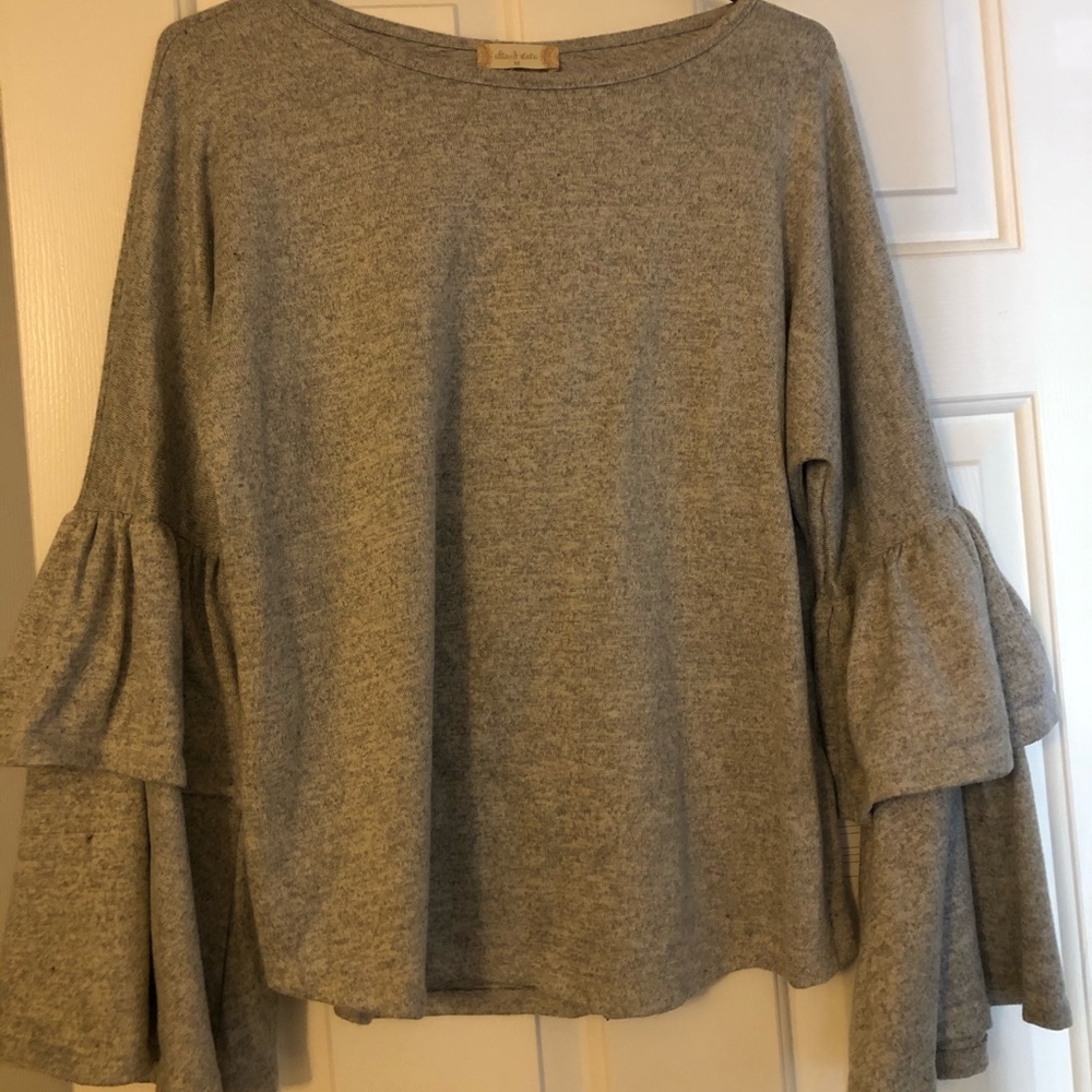 Altar’d State Grey Bell Sleeve Top